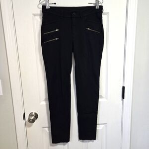 Athleta‎ Leggings 4 Women's Ponte Moto Black Zippered Pants